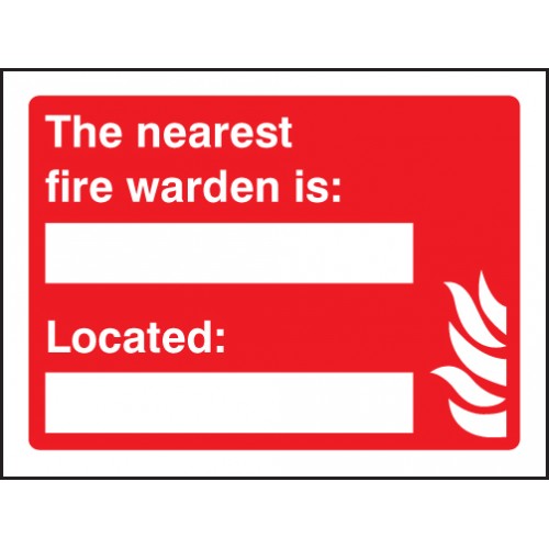 Fire warden For this department is Safety sign 