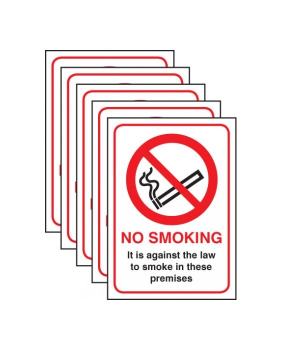 NO SMOKING IT IS AGAINST THE LAW TO SMOKE IN THESE PREMISES window sticker 