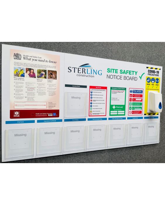 Site Safety Notice Boards Snopake Zippa Wallets 1500mm x 1100mm  PRINT OWN LOGO 