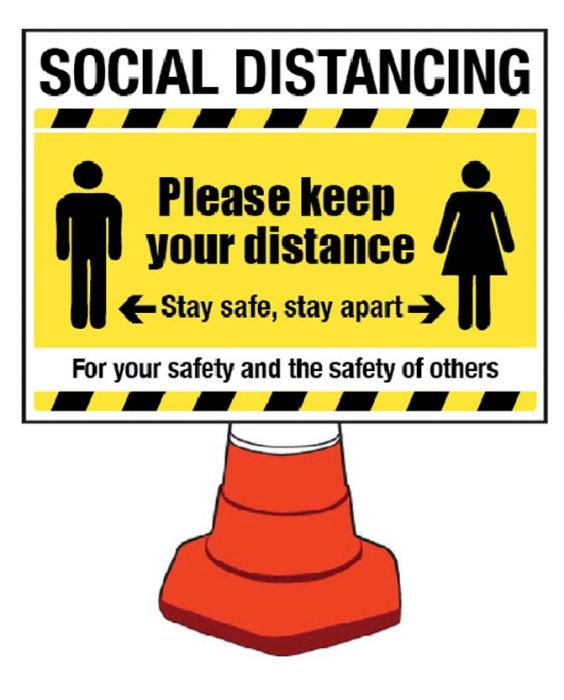 SOCIAL DISTANCING SIGN CO-VID KEEP YOUR DISTANCE Shop /Canteen/ Vinyl Sticker